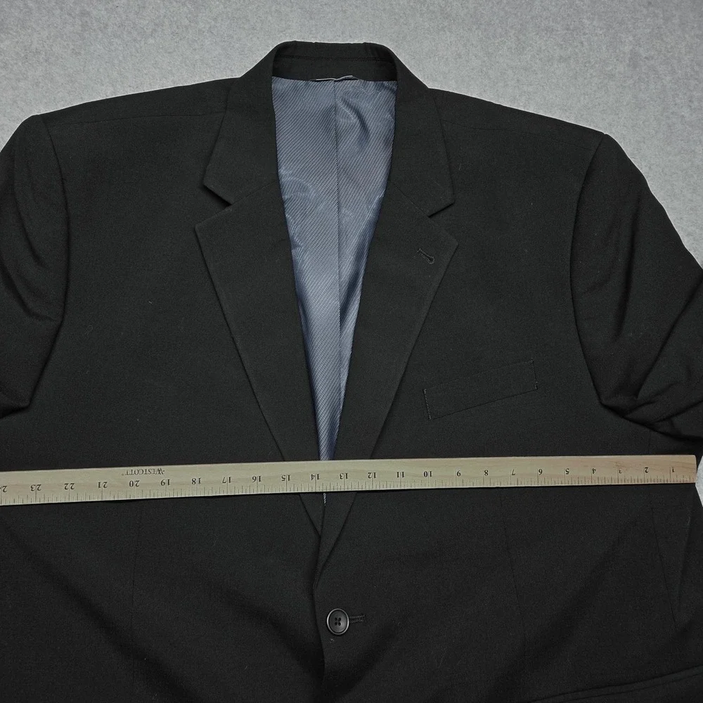 Oak Hill Blazer Mens 52 Black Wool Stretch Two Button Big Tall Suit Jacket